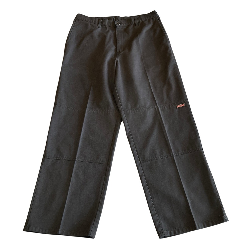 Dickies Pants Men 33-30 (Fits 33-29.5) Black Loose Fit Baggie Double Knee